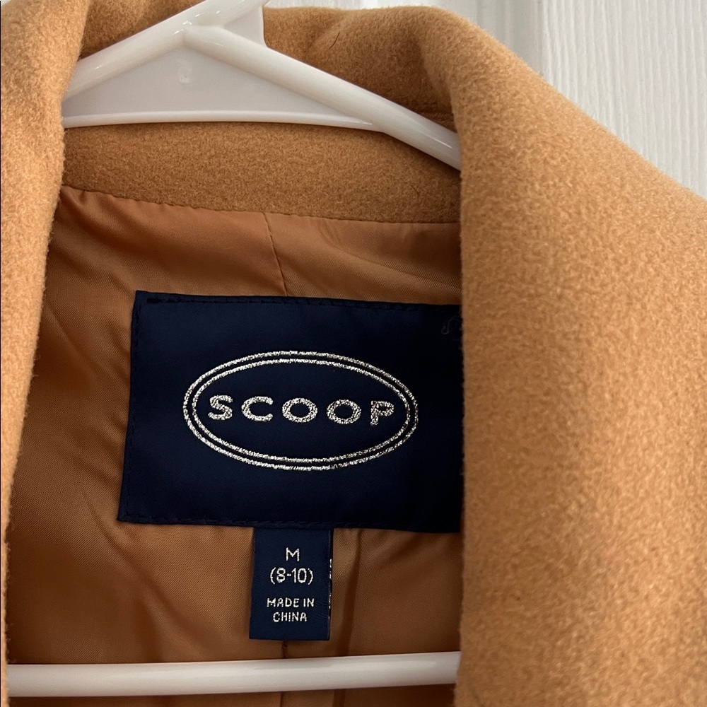Scoop Camel Double Breasted Long Tailored Coat - Size M - NWT - Picture 6 of 16